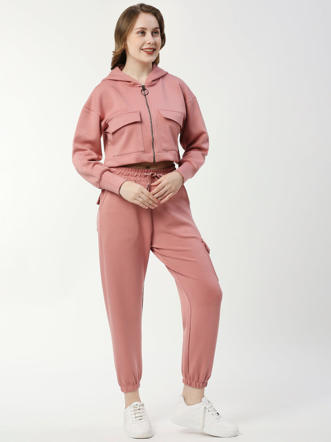Buy Blamblack Women's Powder Pink Color Co-ordinates Set