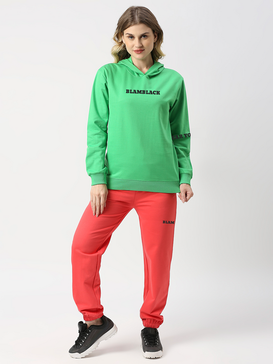 Buy Blamblack Green Hoodie and Tomato Red Joggers Co-ord Set