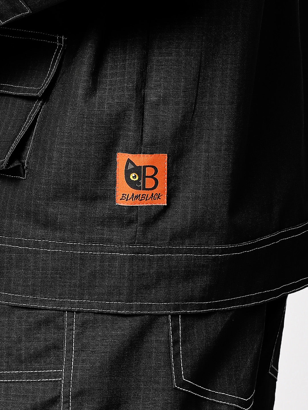 BLAMBLACK Men's Cargo Style Jacket With Pant Black Color Co-Ord Set