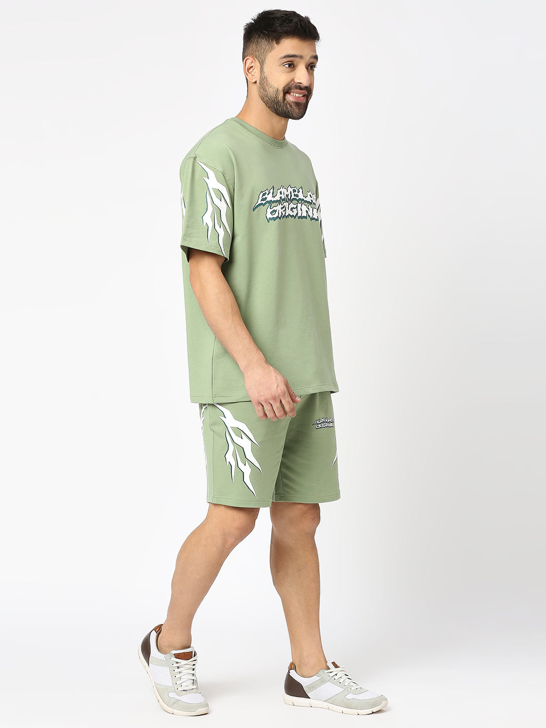 Printed Over-size T-Shirt with Shorts Co-ord Set