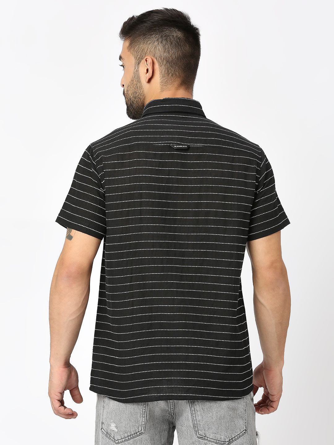 Embroidered Half Sleeves Regular fit Spread Collar Shirt