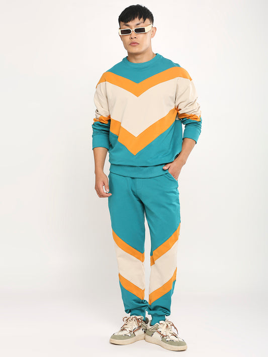 Sunset Harmony -Over-sized Unisex  SweatShirt with Pants-Twill