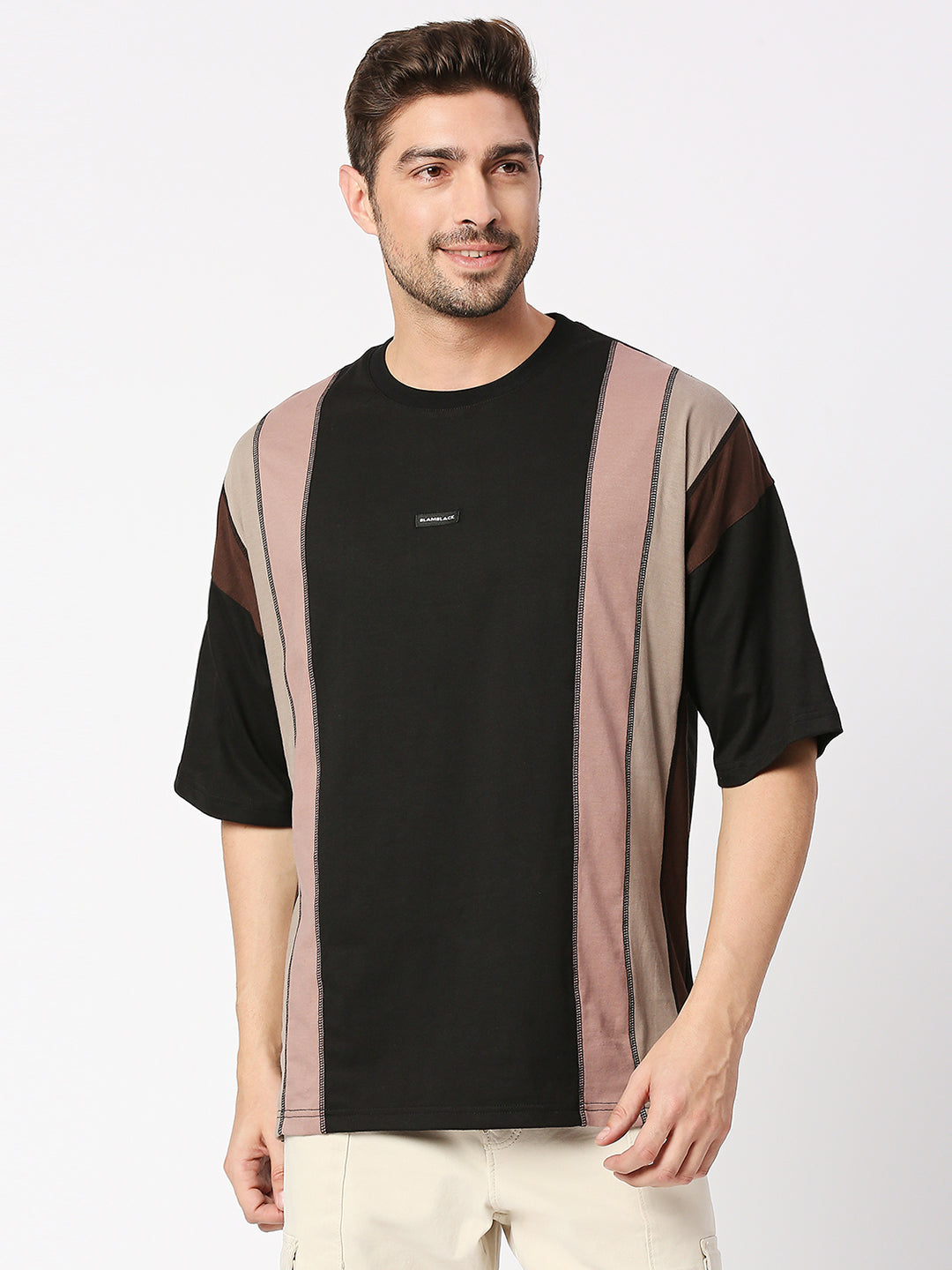 Buy BLAMBLACK Half Sleeves Round neck Over-sized T-Shirt