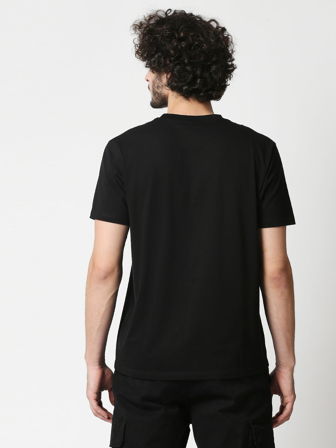 Buy BLAMBLACK Men Round neck T Shirt Black Color Front Printed Half sleeves