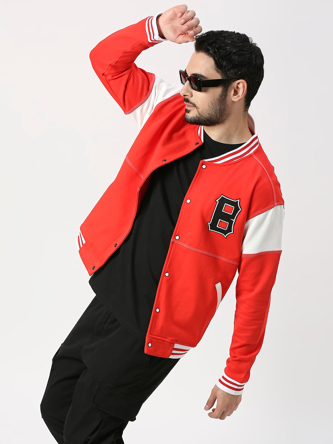 Buy Blamblack Classic Red Varsity Jacket