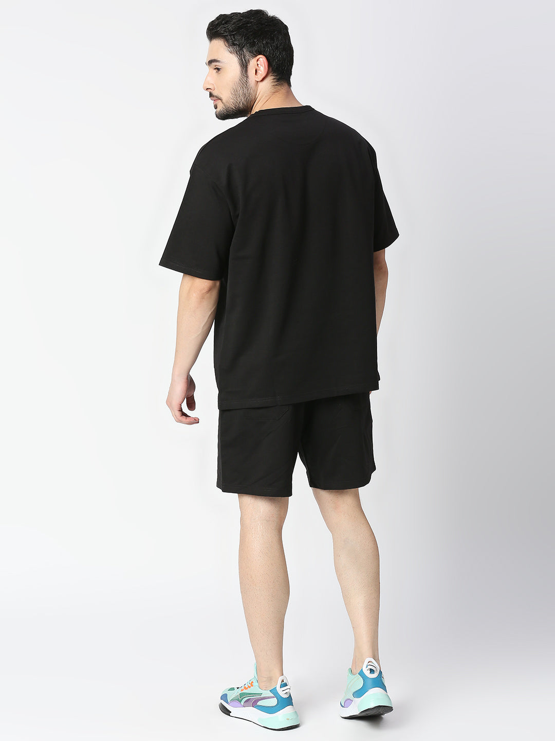 Buy Blamblack Solid Black Shorts Co-ord Set