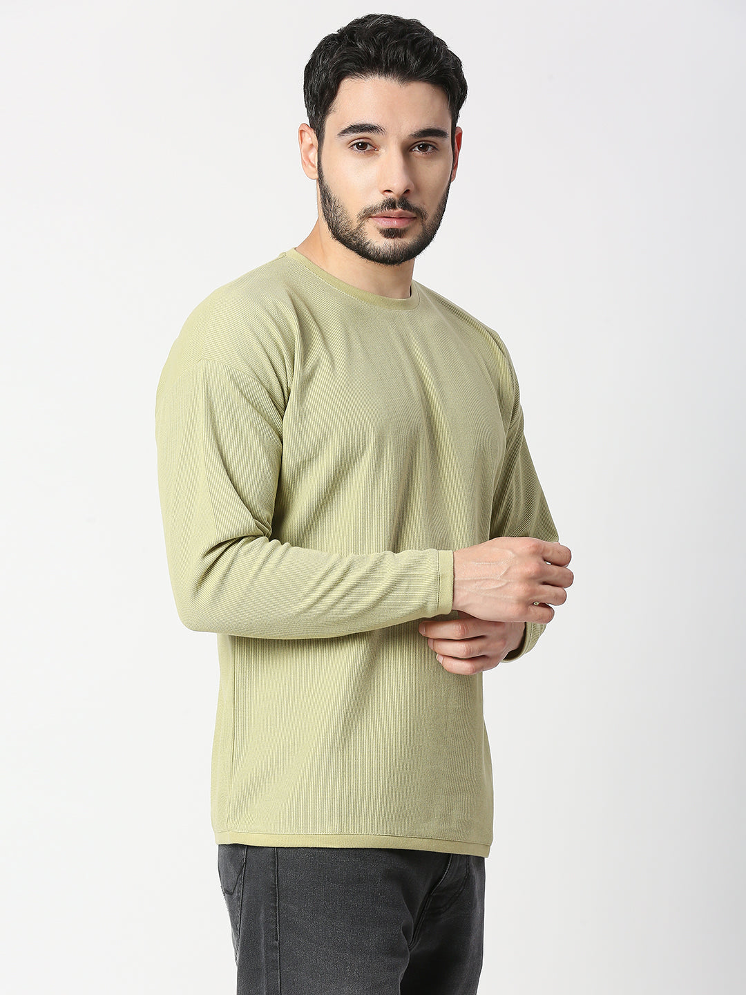 Buy Blamblack Full Sleeves Olive Green T-shirt
