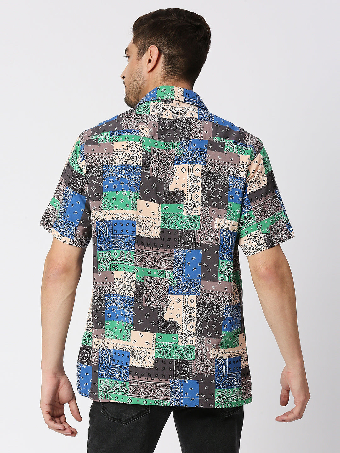 Buy BLAMBLACK Printed Half Sleeves Collar Shirt