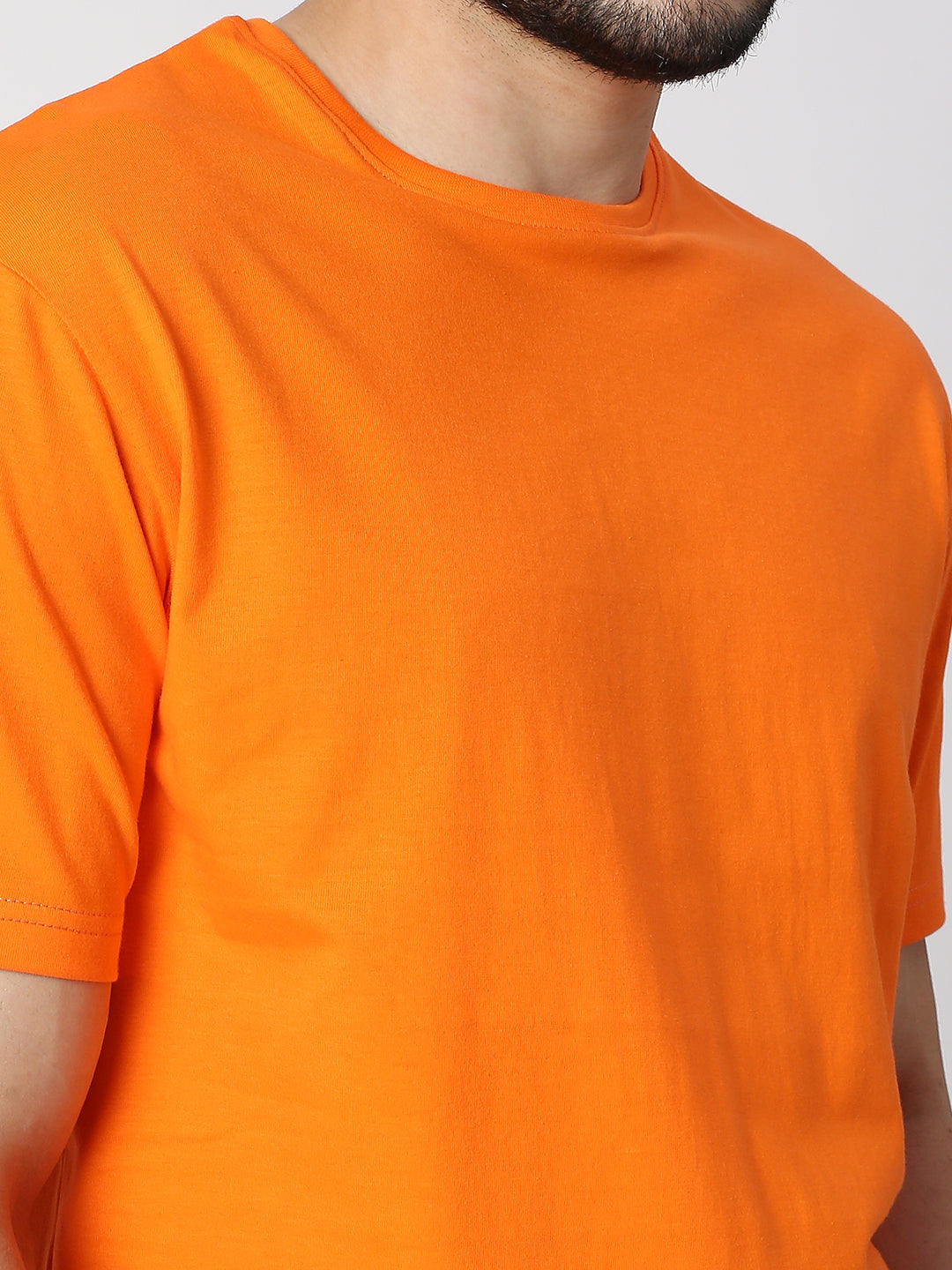 Buy Blamblack Solid Orange Half Sleeved T-shirt