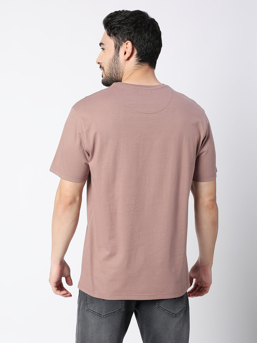 Buy Blamblack Solid Light Brown Half Sleeved T-shirt