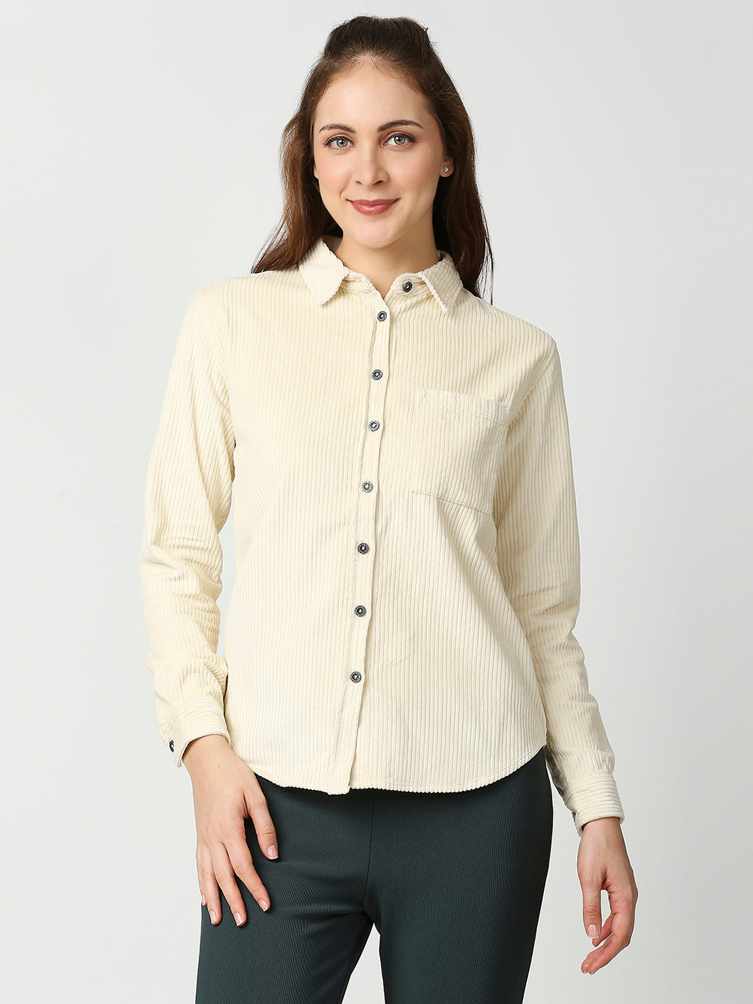 Buy Blamblack Women's Cream Color Baggy Shirt