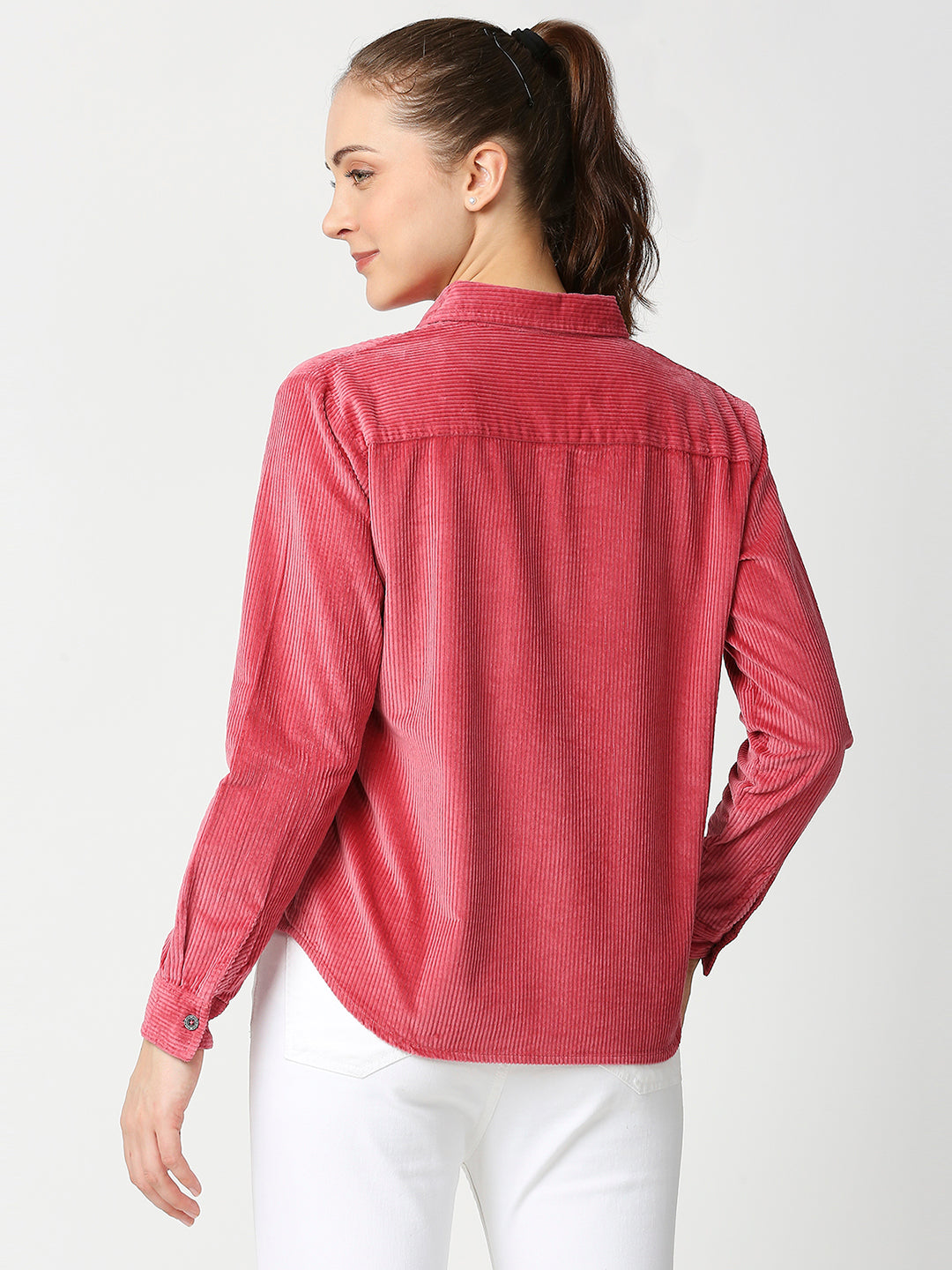 Buy Blamblack Women's Fussia Color Full Sleeves Shirt