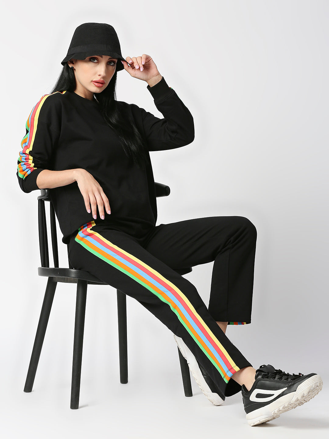 Buy Blamblack Womens Black & Rainbow Co-ords set