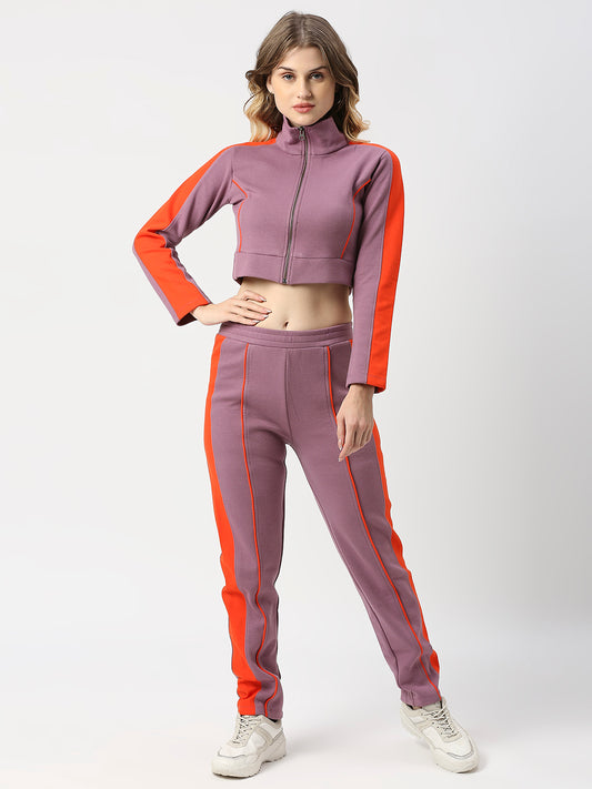 Buy Blamblack Purple and Orange Sweatshirt with Joggers Co-ord Set