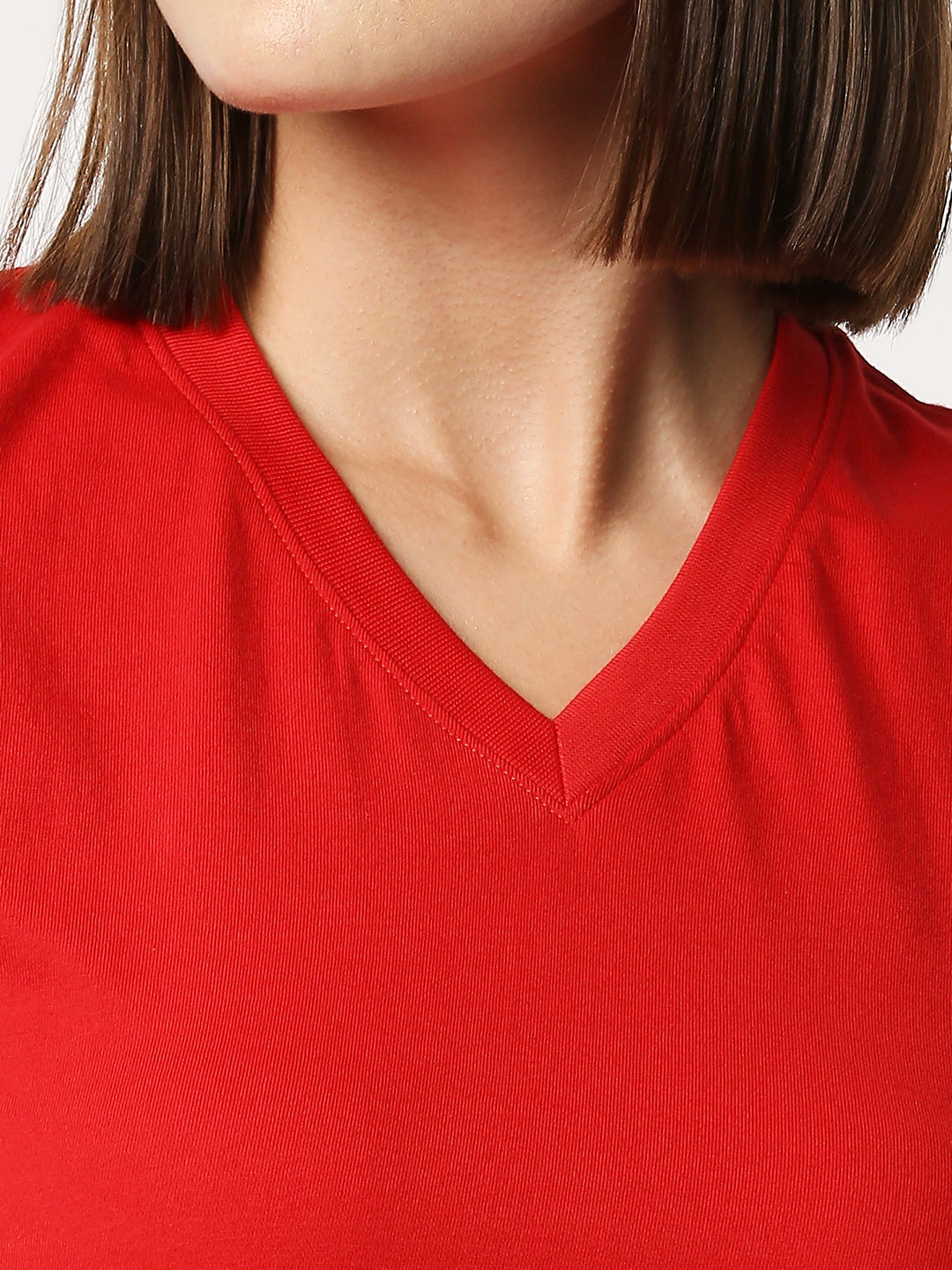 Buy BLAMBLACK Women Round neck Cherry Red Solid Half sleeves Dresses