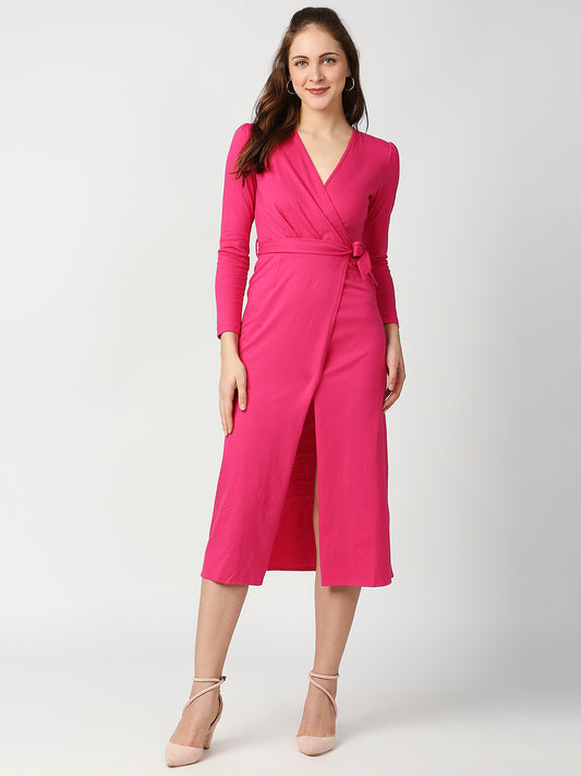 Buy Blamblack Women's Pink Color Full Sleeves Gown