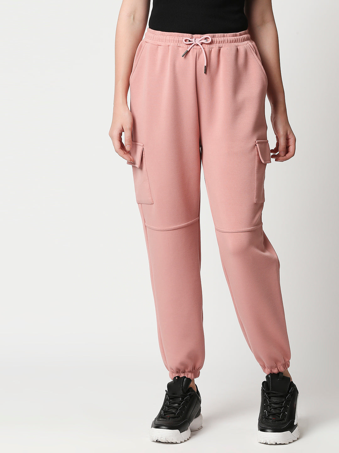 Buy Women's Pink Comfort Fit Scuba Fabric Joggers.