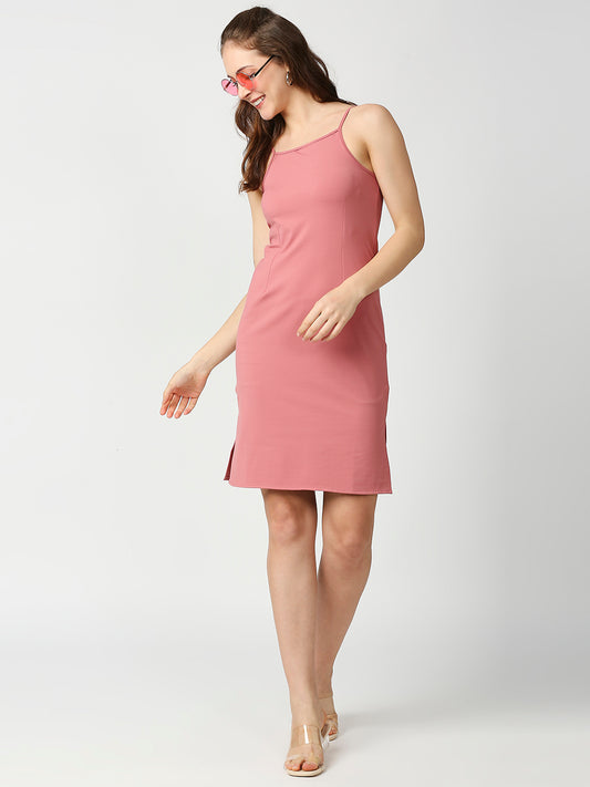 Buy Blamblack Women's Peach Color Dress