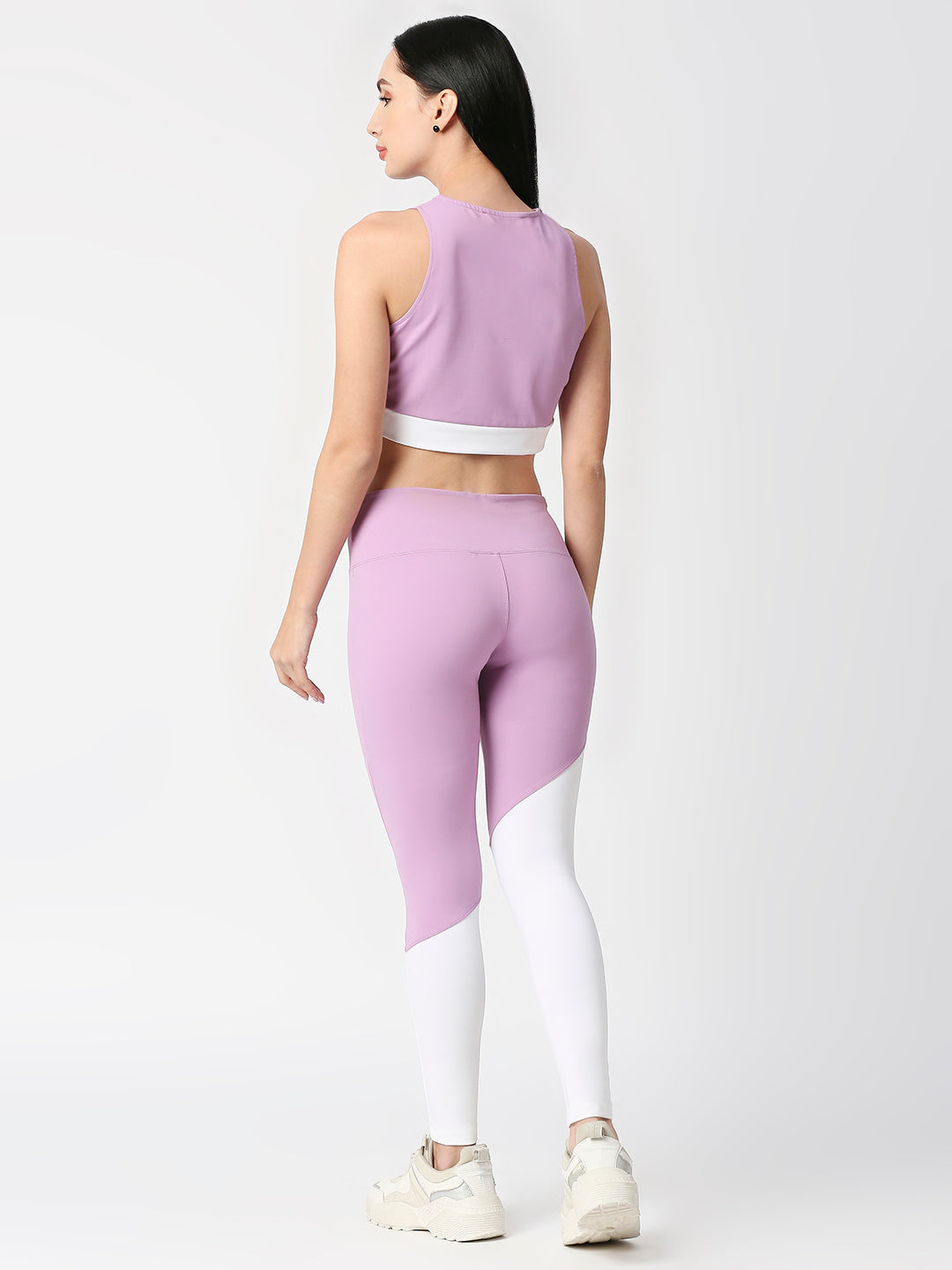 Buy Blamblack Women's Lavender and white color GYM Wear Co-ords set