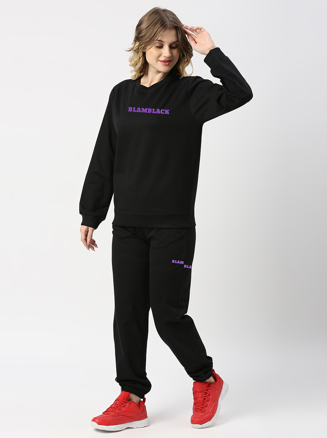 Buy Blamblack Black Sweatshirt and Joggers Co-ord Set