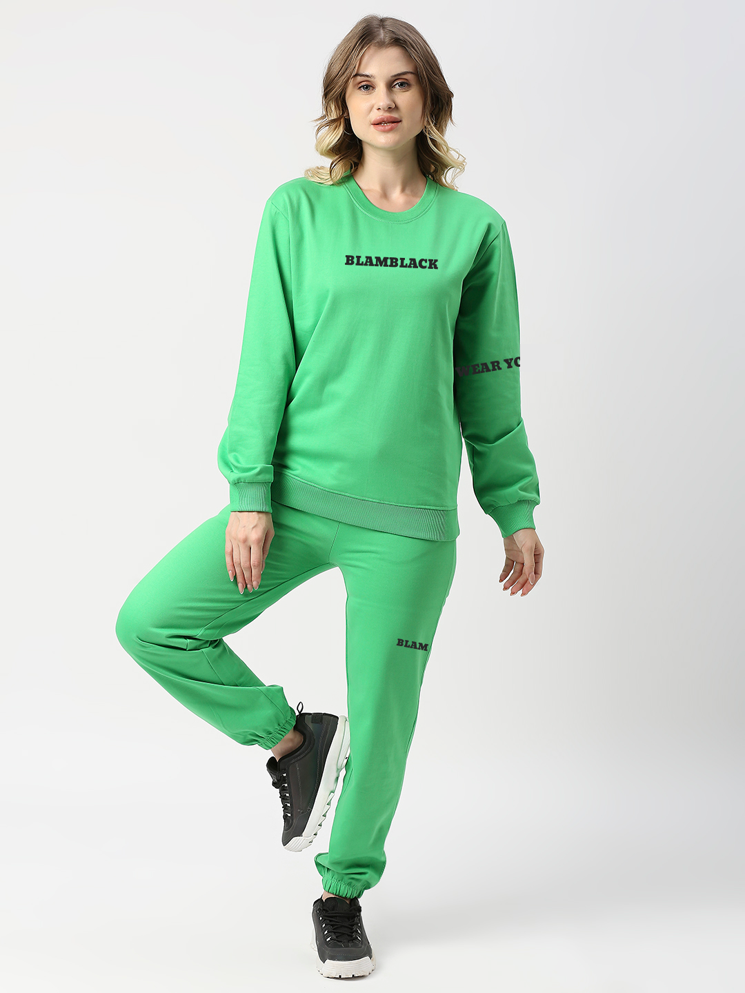 Buy Blamblack Green Sweatshirt and Joggers Co-ord Set