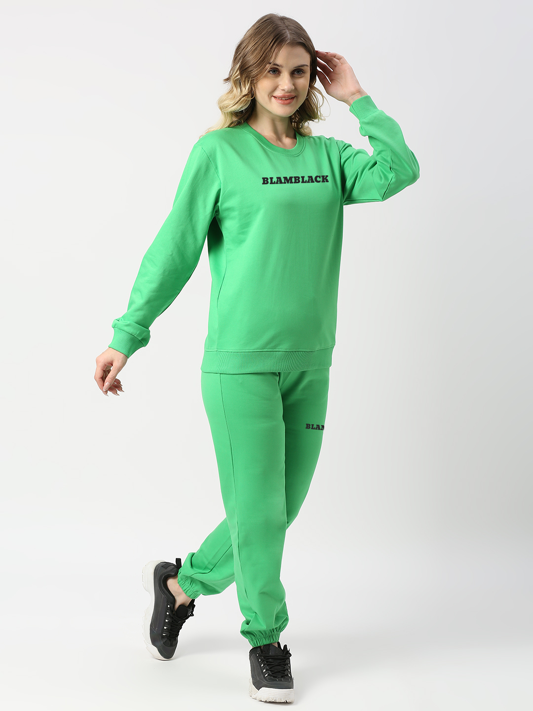 Buy Blamblack Green Sweatshirt and Joggers Co-ord Set