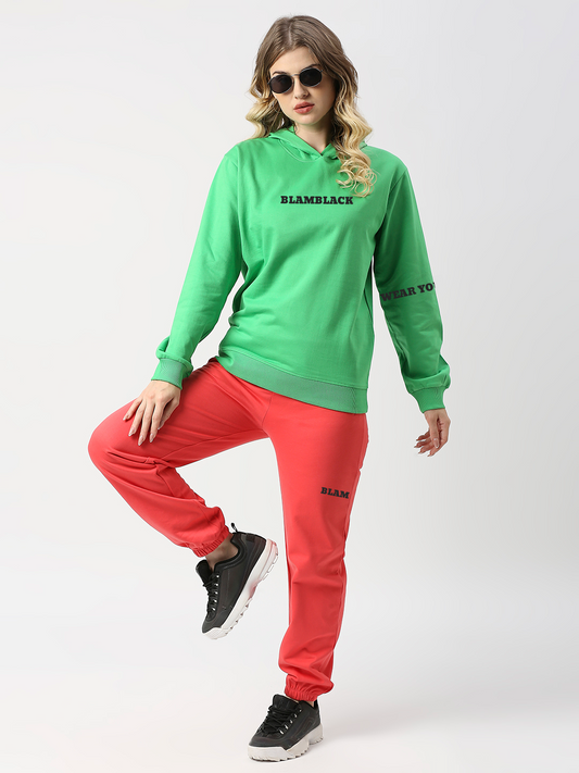 Buy Blamblack Green Hoodie and Tomato Red Joggers Co-ord Set