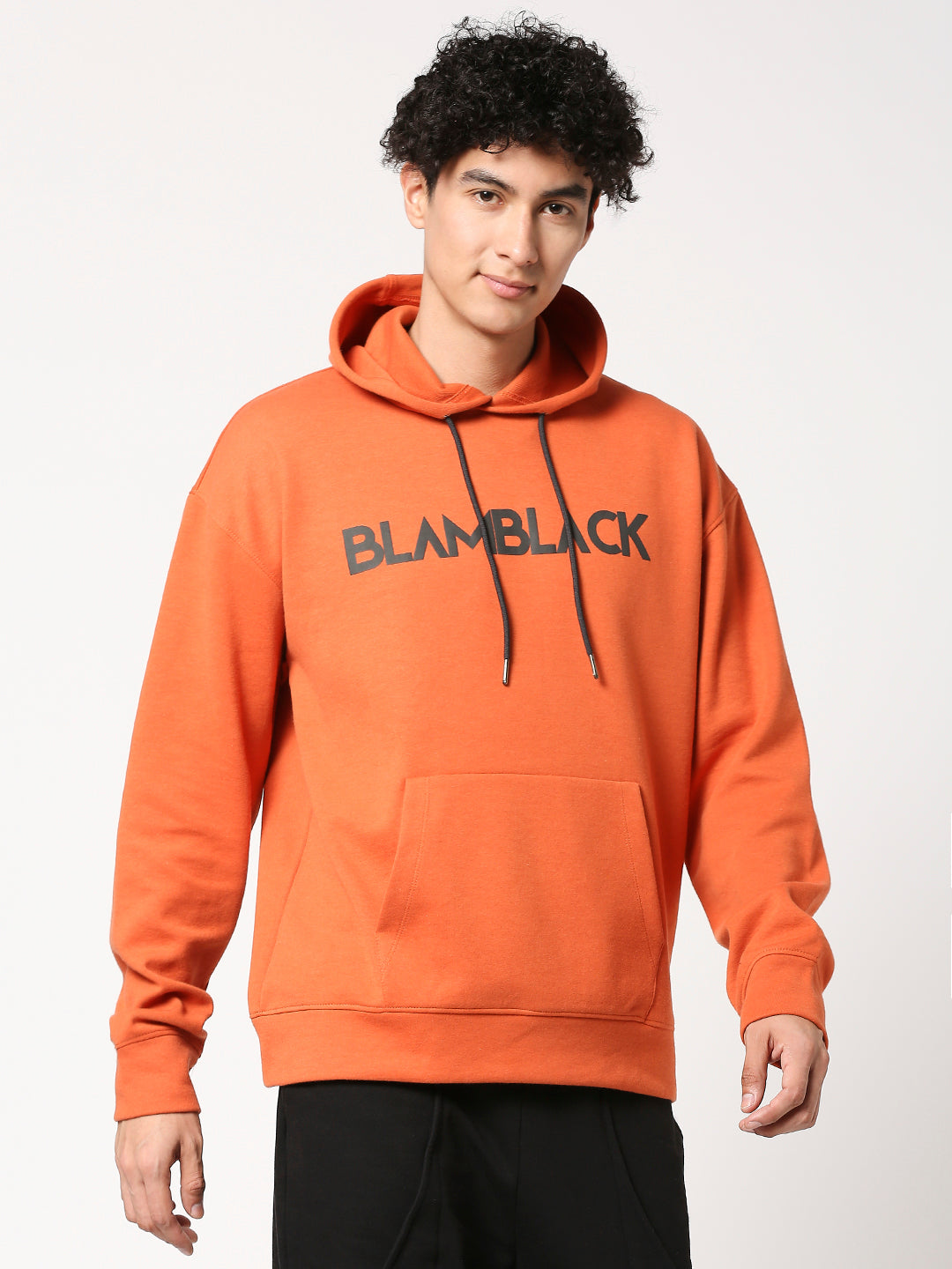Buy BLAMBLACK Men's Chest Print Full Sleeves Hoodie