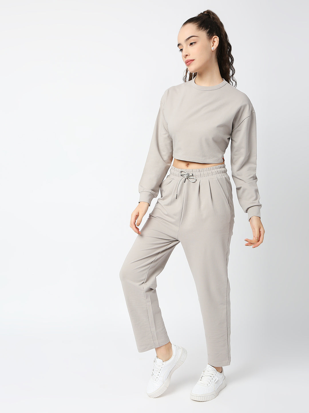 Buy Blamblack Women's Grey Color Full Sleeves Co-ordinates Set