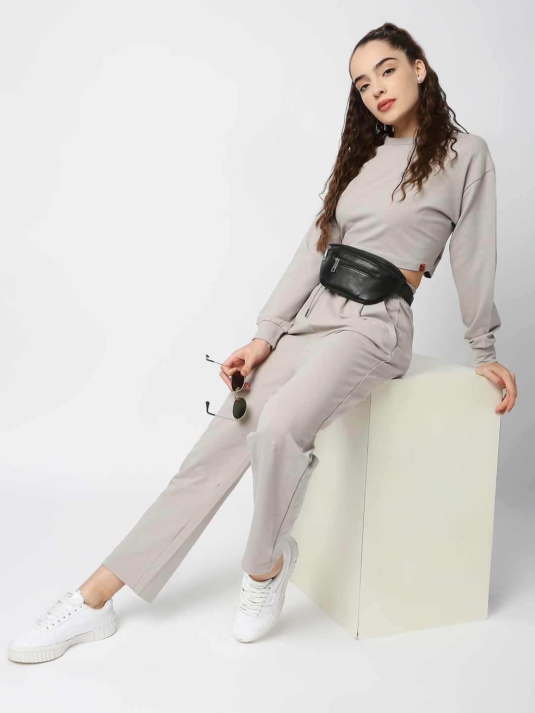 Buy Blamblack Women's Grey Color Full Sleeves Co-ordinates Set