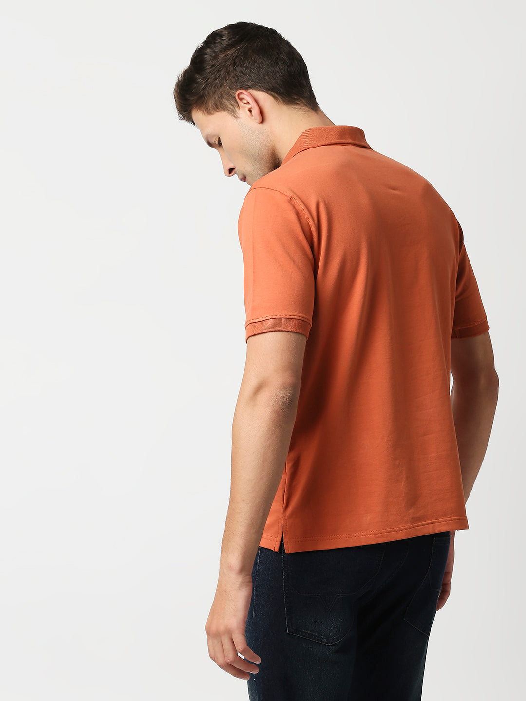 Buy Blamblack Men's Polo Plain Rust Color T shirt