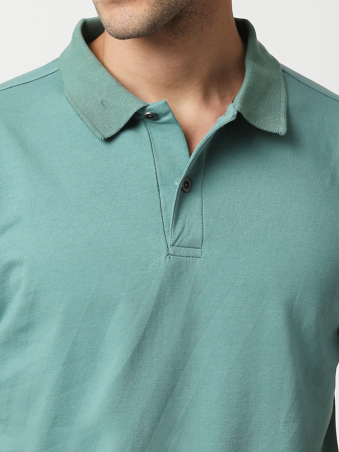 Buy Blamblack Men's Polo Plain Green Color T shirt